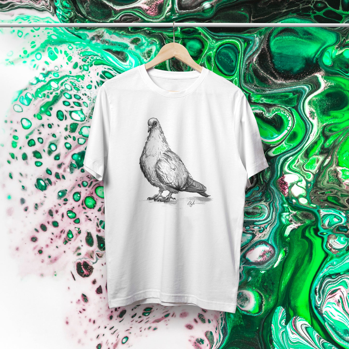 Pigeon Tee - The One All Fluffed Up In It's Finery
